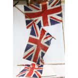 Three early 20th century Union Jack flags