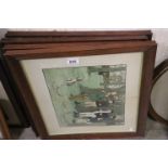 Four early 20th century oak framed Cecil Aldin prints, pictures from Pickwick, to include 'Rook