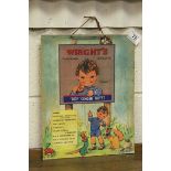 Advertising - Vintage Hanging Shop Display Advertising Board ' Wright's Rich Ginger Nuts ' 13.5"