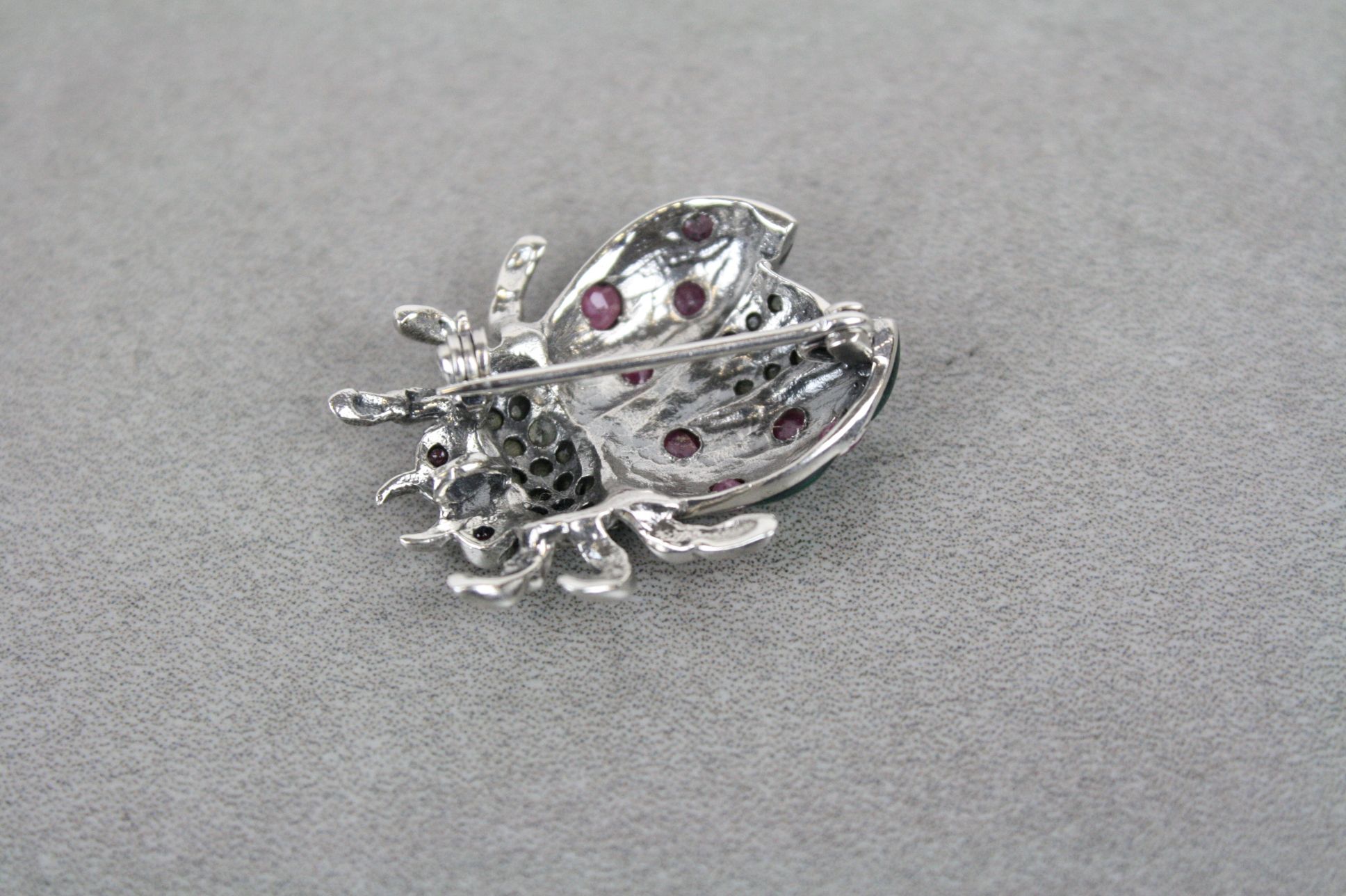 Silver and enamel ladybird brooch - Image 2 of 2