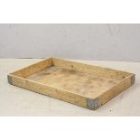 Vintage Wooden and Metal Bound Bakers Tray, 46cms x 76cms