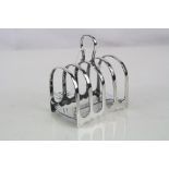 Hallmarked Silver four slice Toast Rack, Sheffield 1927, measures approx8 x 7.5 x 5cm including
