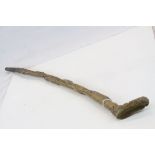 Early 20th century Hard Carved Walking Stick, the handle in the form of a Locust / Cricket with a