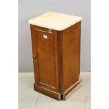 Victorian Mahogany Pot Cupboard with Marble Top, 38cms wide x 75cms high