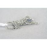 Silver and Marcasite leopard style brooch