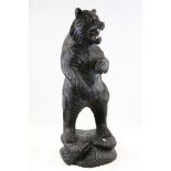 Large carved wooden Black Forest Type bear 32" high