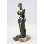 Patinated Bronze Figure of the ' Venus de Milo ' on Marble Base