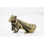 Bronze/brass figure of a rat carrying a sack