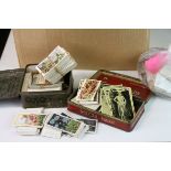 Collection of mainly vintage Cigarette cards, some in vintage Tins