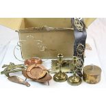 Box mixed metalware including copper and brass