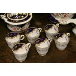 *Porcelain Staffordshire Tea set comprising Teapot, slop bowl & stand, milk jug, sugar bowl with