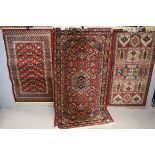 Two Belgium Wool Rugs, 160cms x 83cms plus 120cms x 60cms together with another Belgium Rug,