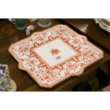 20th century transfer printed tray with scrolling and floral decoration in the style of Royal
