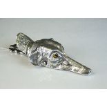 Plated letter holder clip in the form of a greyhound dog head