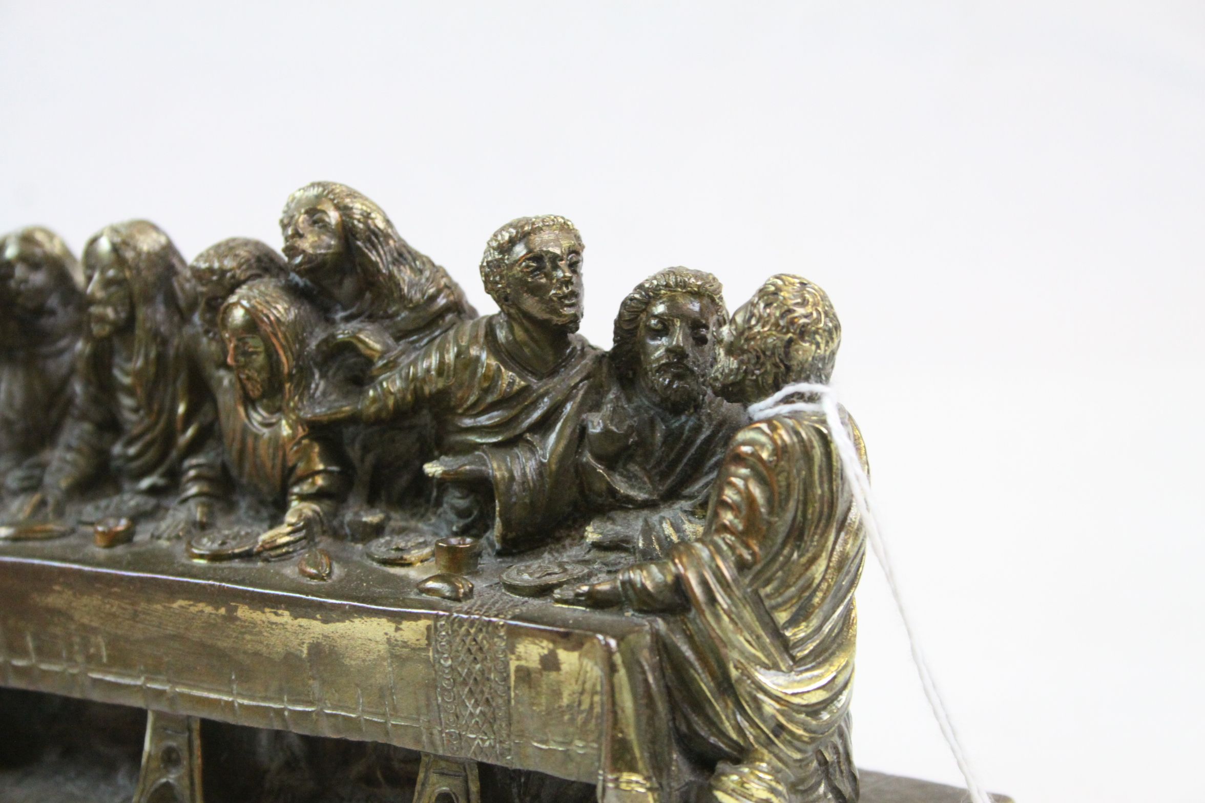 Bronze effect model of The Last Supper, measures approx 21 x 9 x 6cm - Image 4 of 5