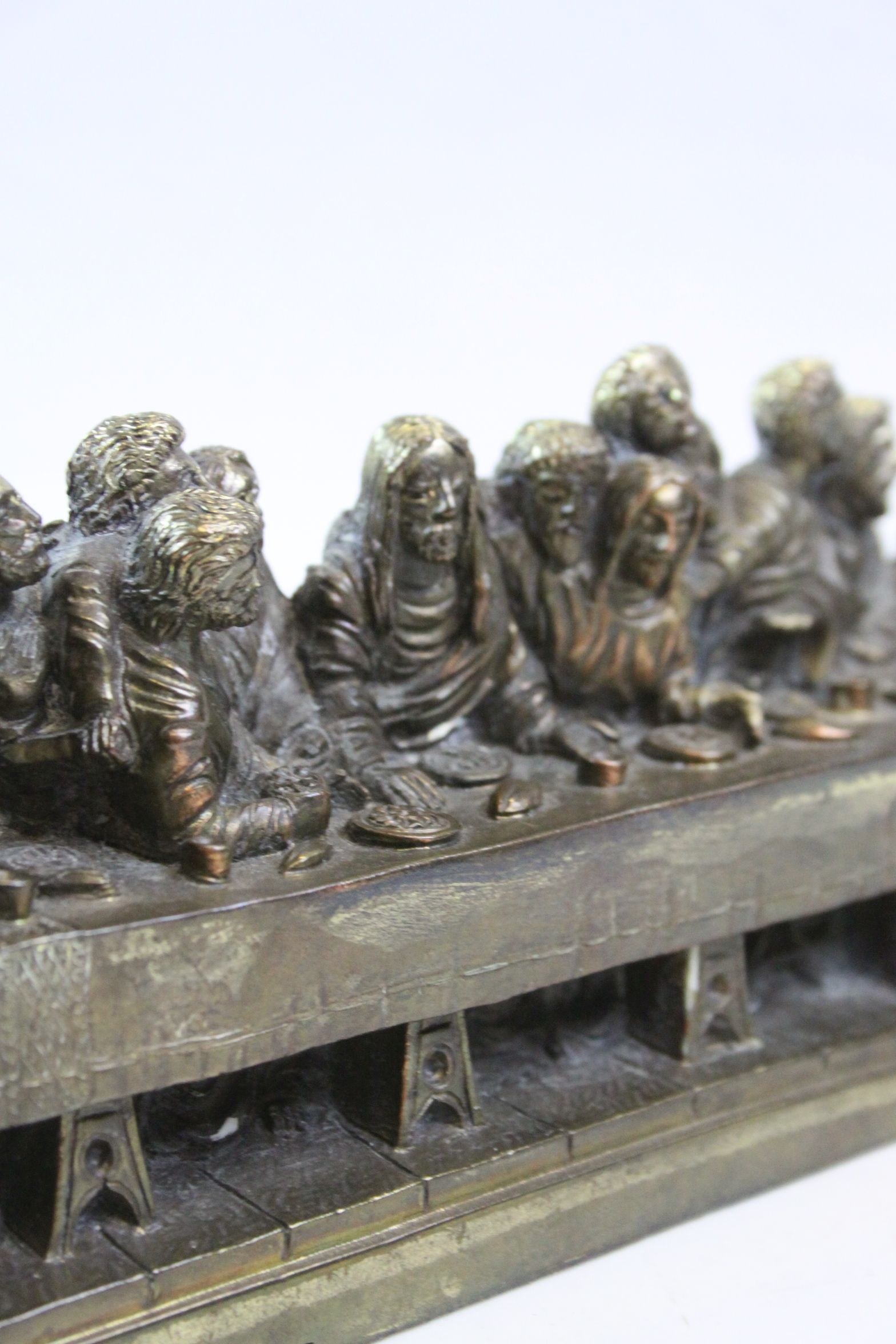 Bronze effect model of The Last Supper, measures approx 21 x 9 x 6cm - Image 3 of 5