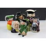 Collection of Toby jugs including Doulton etc