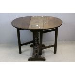 *Antique Small Oak Gate-leg Trestle Table, circa 1680, 69.8cms x 78cms ***Please note that VAT is