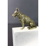 Bronze hand casting dog statue, standing approx. 1.2" x 1.6"
