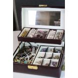 Jewellery box and contents inc silver