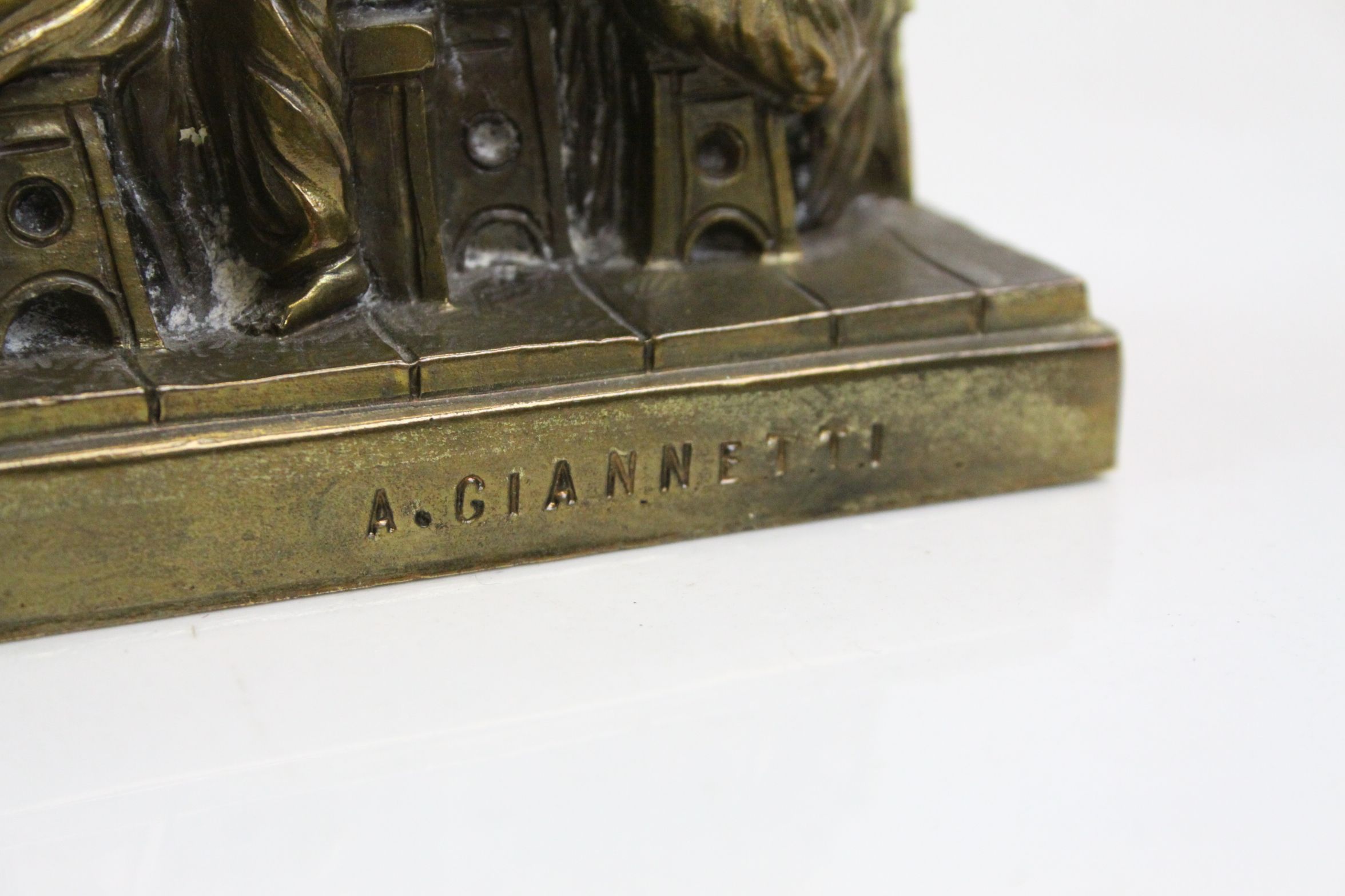 Bronze effect model of The Last Supper, measures approx 21 x 9 x 6cm - Image 5 of 5