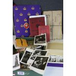 Tray of mixed vintage Ephemera, mainly Postcards, also includes Militaria related