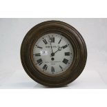 French Octagonal Wooden cased key wind Wall Clock with glass covered paper dial marked "Henry -
