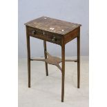 *19th century Walnut Occasional Table with bone escutcheon and key, 46cms x 71cms ***Please note