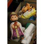 Quantity of contemporary large illuminated nativity plastic figures,