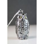 Silver plated owl shaped sovereign case for half and full sovereigns