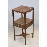Early 19th century Mahogany Washstand with Pot Shelf and Drawer, 36cms wide x 81cms high