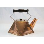 Copper geometric Art Deco style teapot