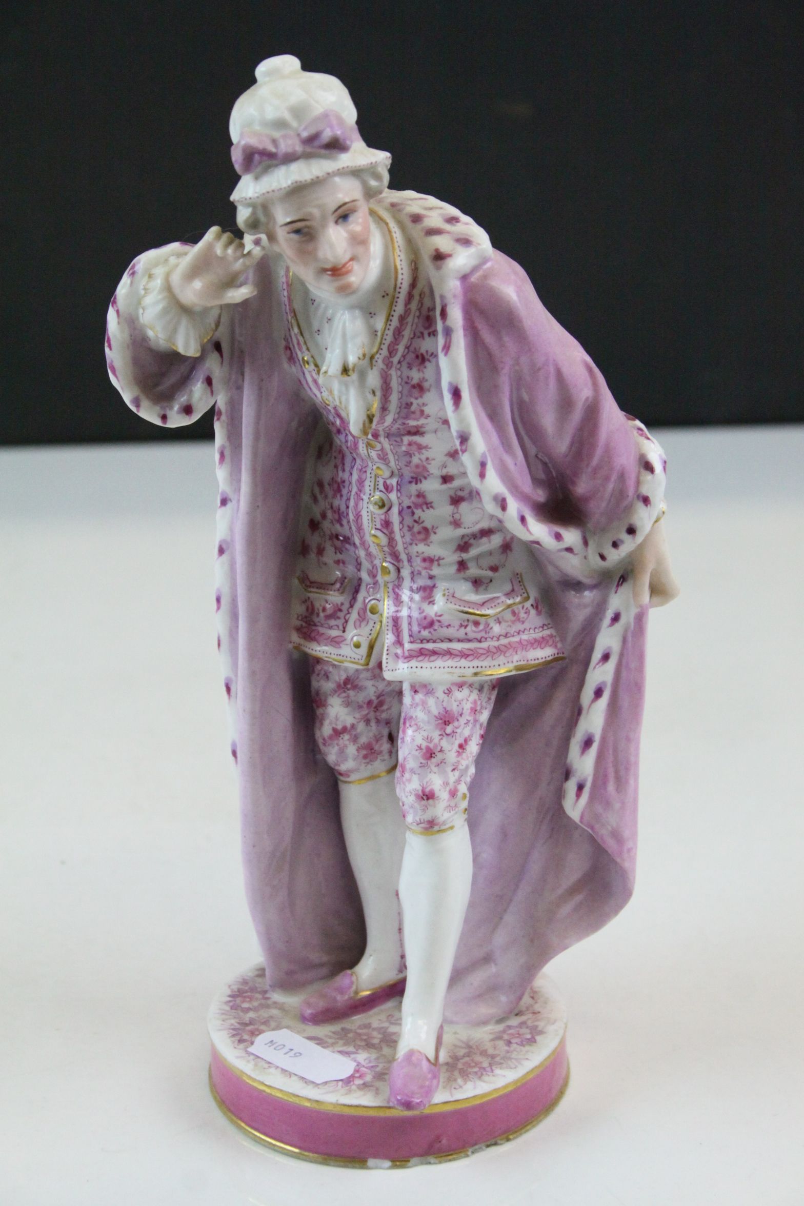 Pair of 19th Century Porcelain figures, each approx 23cm tall with green Anchor marks to bases, - Image 6 of 7