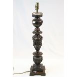 *Carved oak table lamp ***Please note that VAT is applicable to the hammer price of this lot***