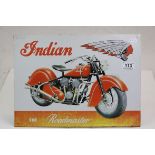 Vintage style Indian motorcycle "The Roadmaster" tin advertising sign
