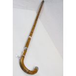 Early 20th century bamboo effect silver mounted walking stick