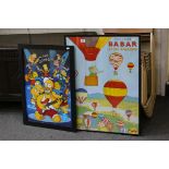 Laurent de Brunhoff Babar the elephant poster together with a Simpsons hologram (2)