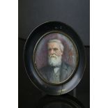 Miniature portrait of a bearded gent oval