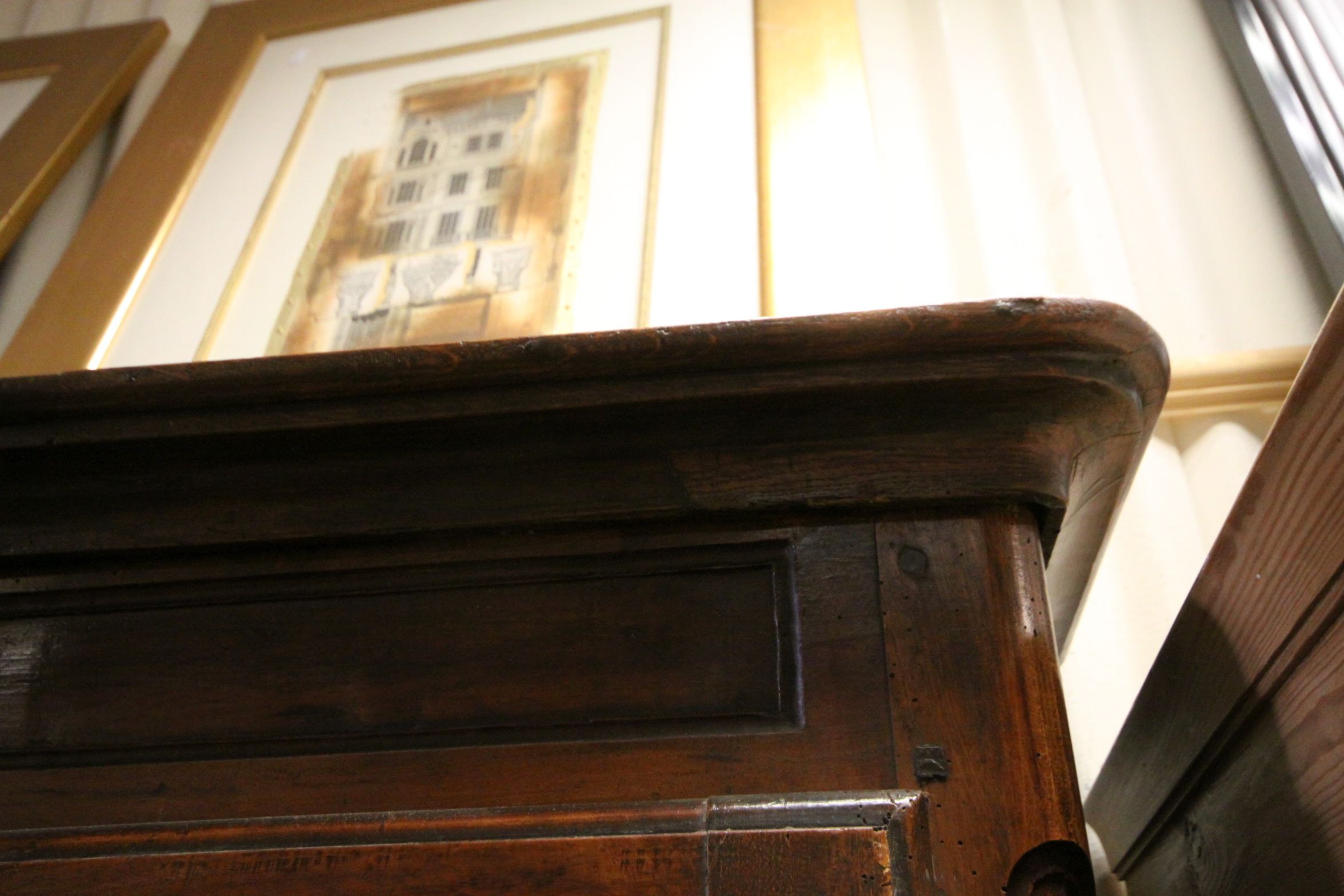 *18th century French Walnut Provincial Cupboard, the upper section with three cupboard doors above a - Image 12 of 12