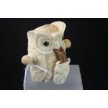 Unusual bone owl shaped tape measure mouse tongue