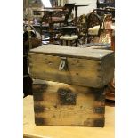 Two Old Pine Tool Boxes, largest 46cms long x 29cms high