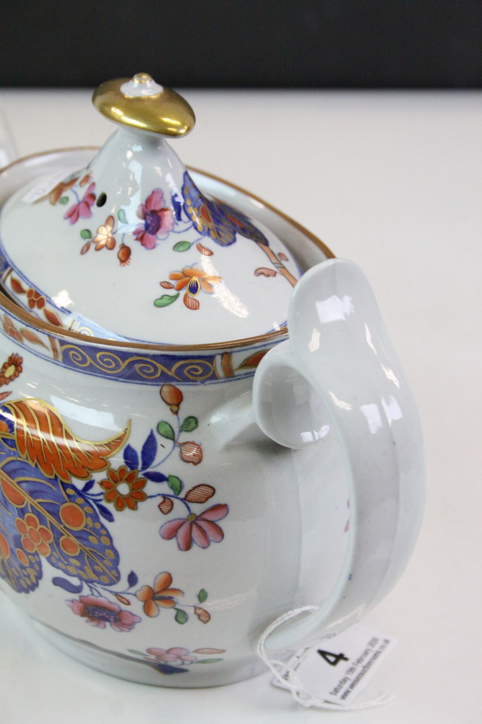 *Spode ceramic Teapot with lid in pattern 2061, know as "Cabbage" or "Tobacco Leaf" pattern, - Image 4 of 7