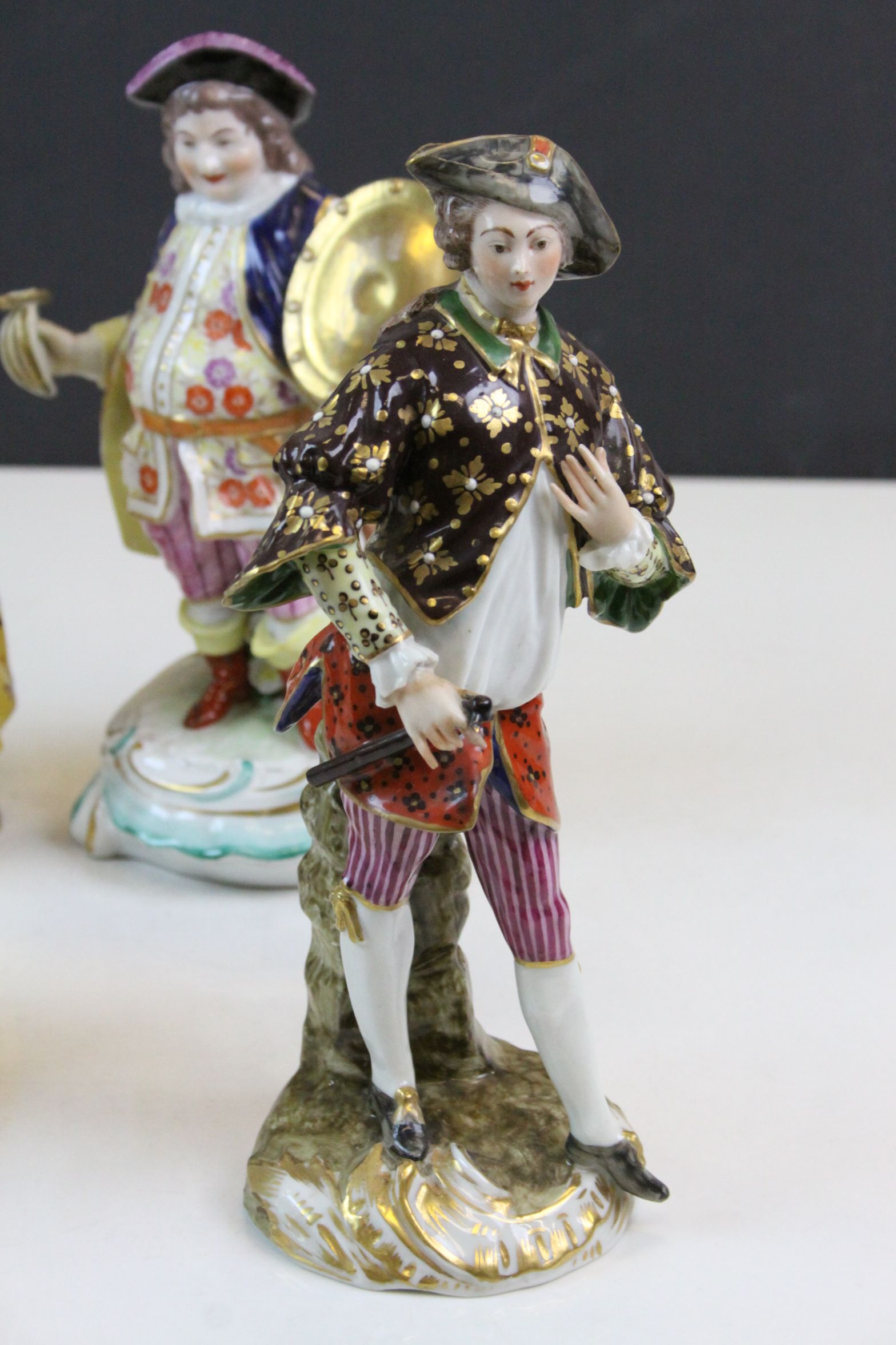 Three 19th Century Derby Porcelain figurines, one modelled as a figure with paunch carrying - Image 5 of 9