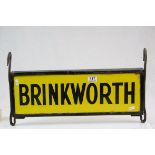 Brinkworth double sided Enamel sign in yellow & black with hanging mount, possibly AA related,