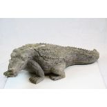 Large carved Wooden model of a Crocodile, approx 82cm long