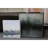 Modern school set of 3 views of New York on canvas and a large abstract design (4)