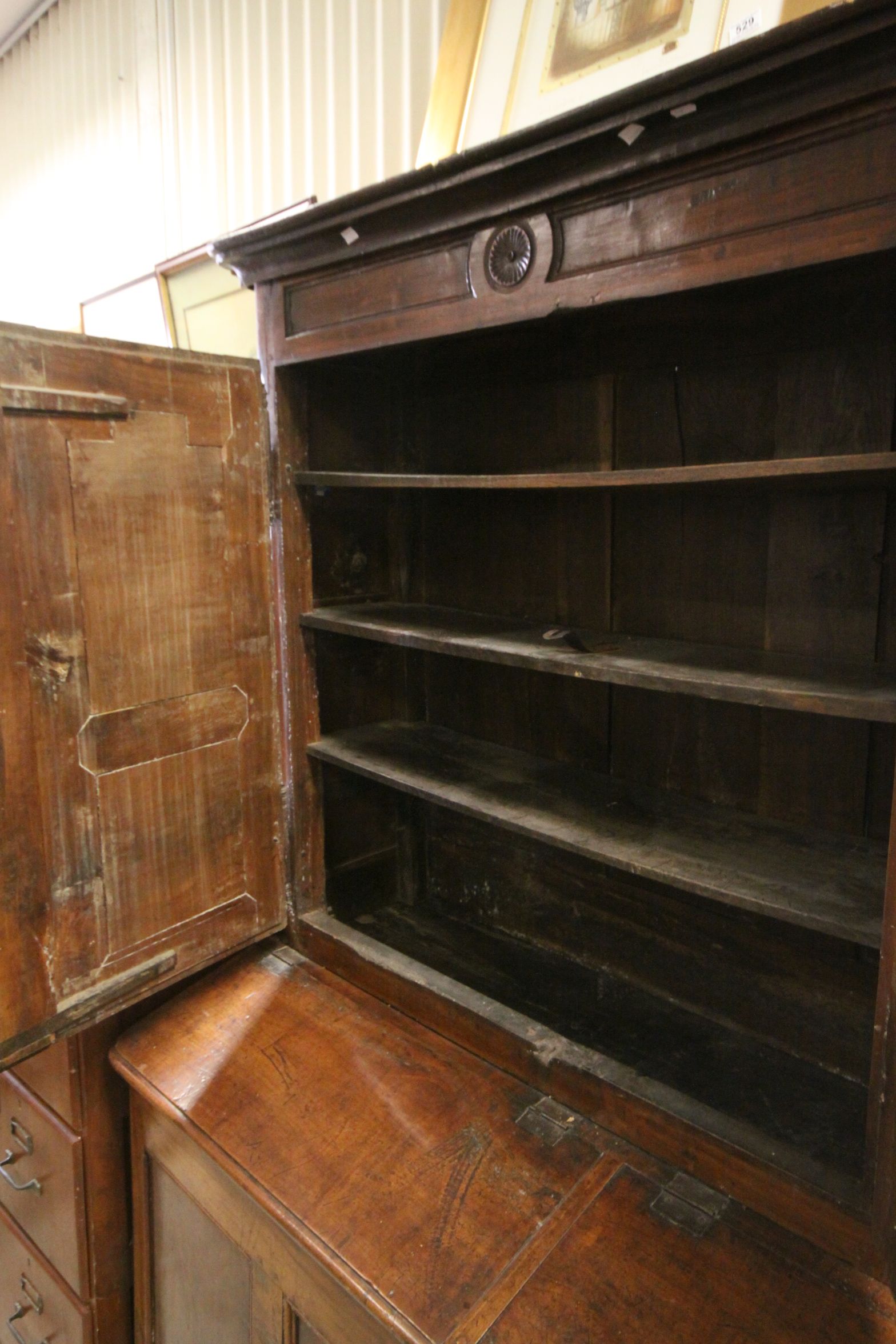 *18th century French Walnut Provincial Cupboard, the upper section with three cupboard doors above a - Image 7 of 12