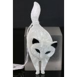 Lea Stein 'Bacchus' brooch in the form of a cat, black and white, with Lea Stein Paris stamped to