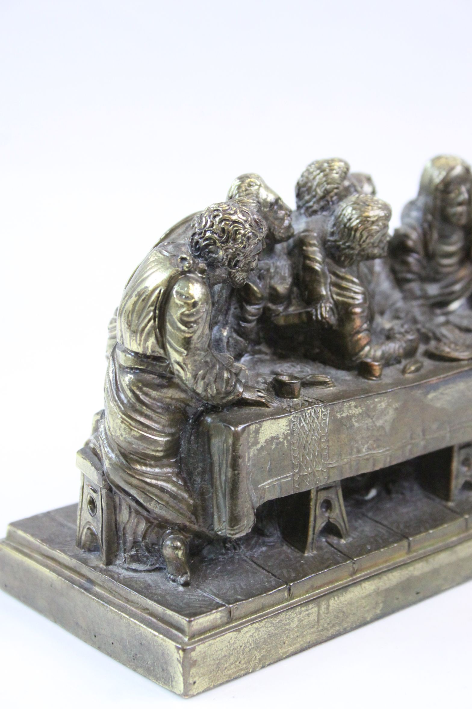 Bronze effect model of The Last Supper, measures approx 21 x 9 x 6cm - Image 2 of 5