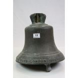 Large 19th Century Bronze Bell, maker marked "J Warner & Sons London 1889", stands approx 29cm